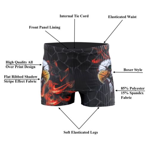 ACCLAIM Osaka Eagle Sports Fit Boxer Swimming Ribbed Trunks Mens 2025 - Picture 2 of 7
