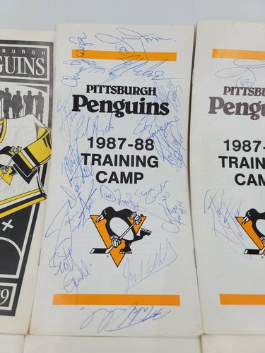 VINTAGE PITTSBURGH PENGUINS AUTOGRAMM TRAININGSLAGER BROSCHÜREN X8 LEMIEUX ANDERE - Bild 3 von 10