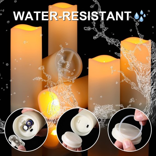 12 Pcs Flameless Pillar Candle for Wedding Battery Operated with 2 Remote Timer - Picture 2 of 7