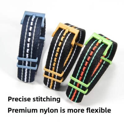 #ad Quality One piece Nylon Watch Band Strap 22mm for Bioceramic Scuba Fifty Fathoms $20.88