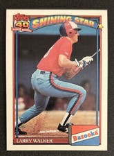 1991 Topps Bazooka Shining Star Larry Walker Baseball Card #19 Expos OF EX