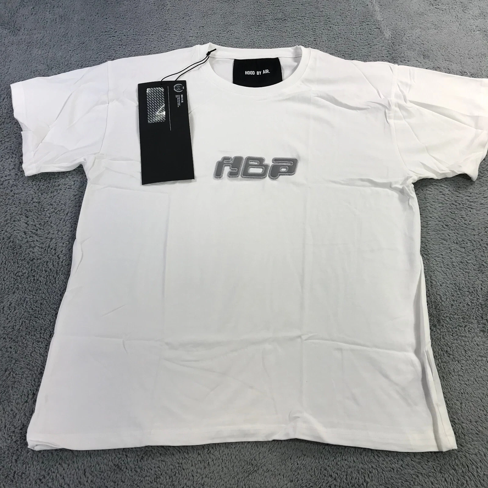 HBA (HOOD BY AIR) Camicia Hood By Air uomo grande HBA bianca grigia manica corta preppy streetwear grigia