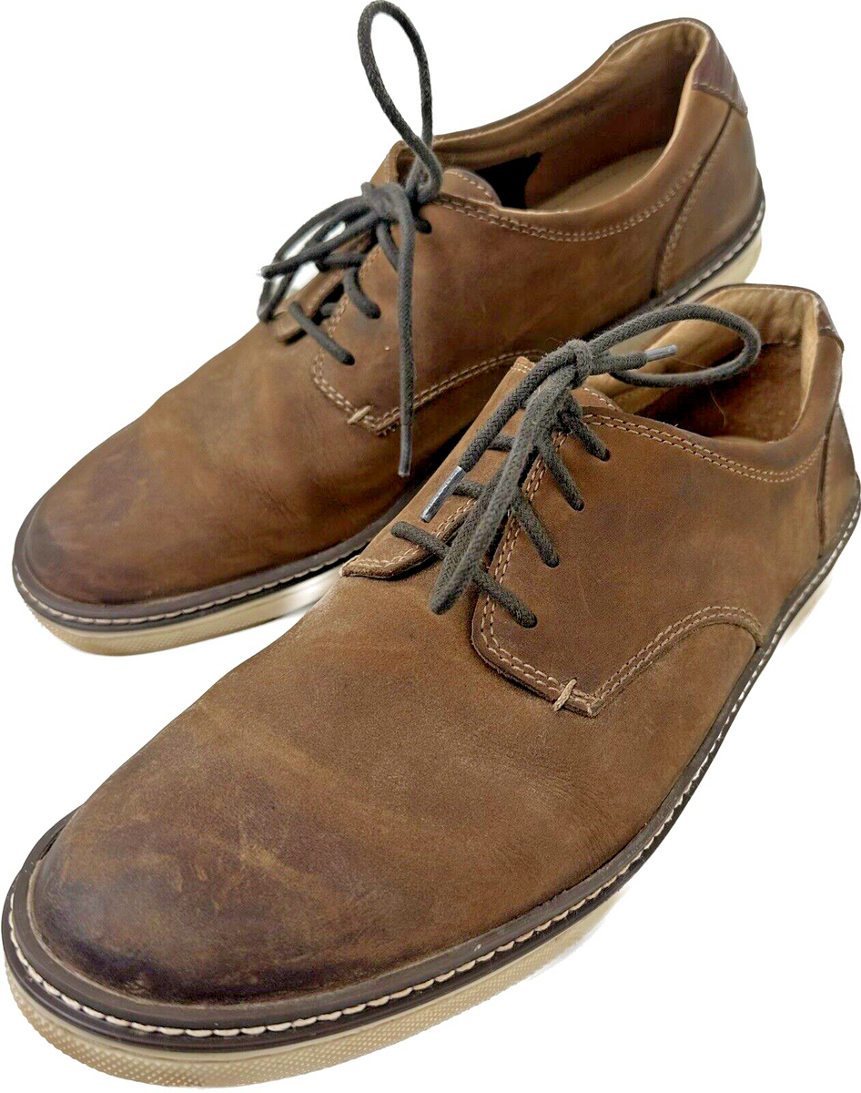 Johnston & Murphy J&M Sheepskin Men's Brown Leather Oxford Shoes