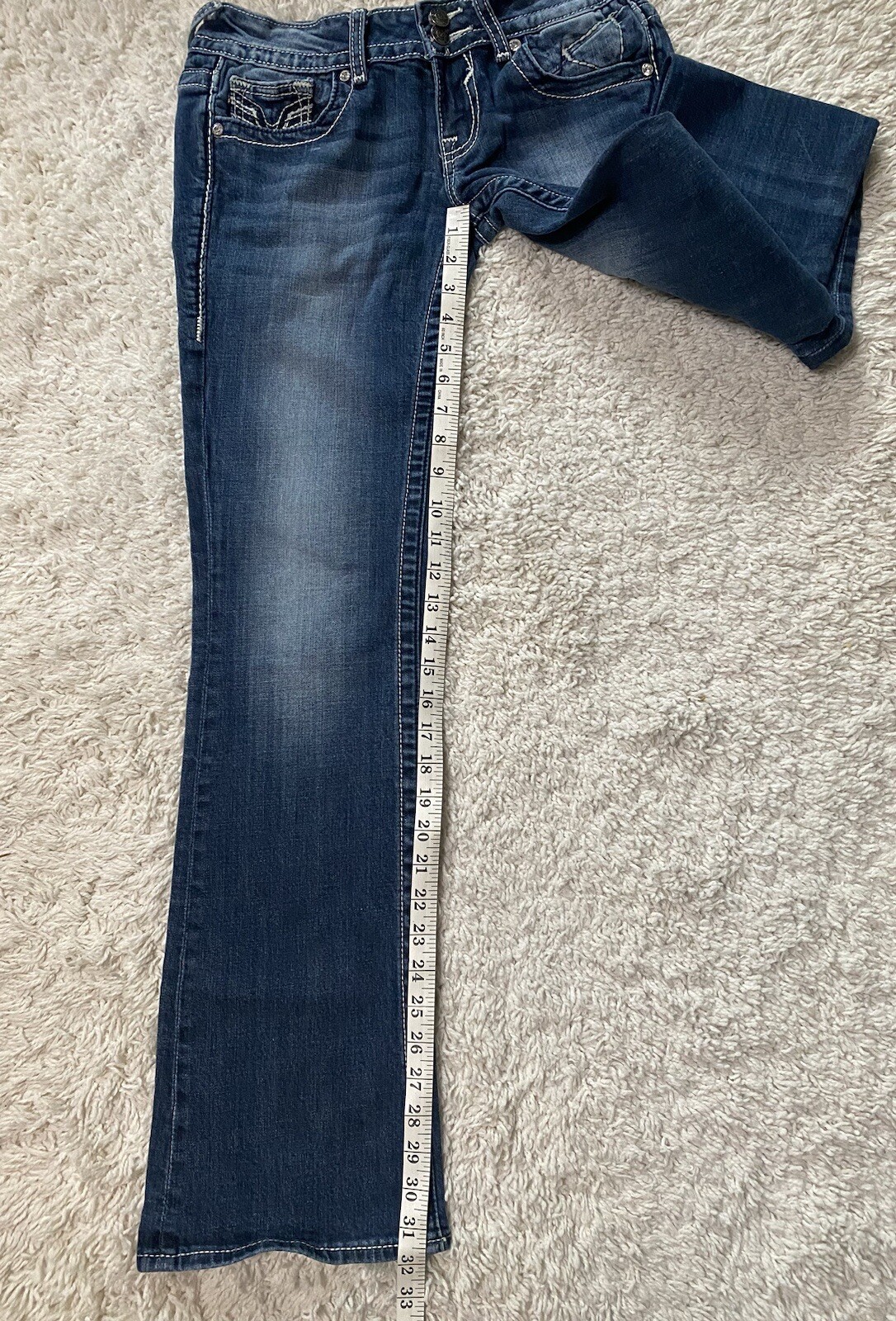 Vigoss women jeans  The Dallas Bootcut size 3 /4 Dark Wash Blue color