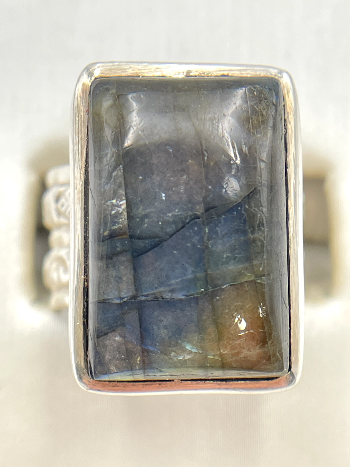 STERLING SILVER 925 TRANSLUCENT BLUE GEMSTONE BAN… - image 5