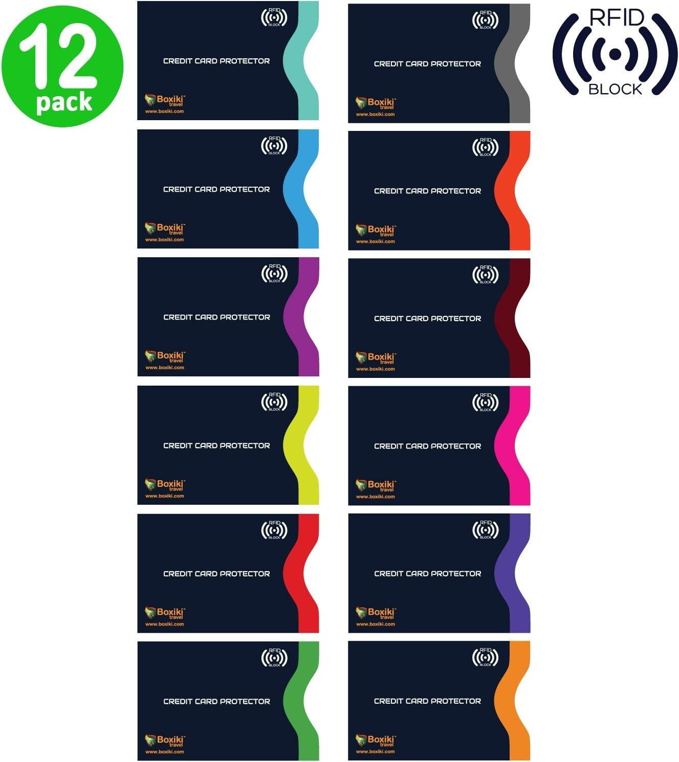 Lightweight RFID Secure Sleeves with Color Code for Easy Card Access - Set of 2