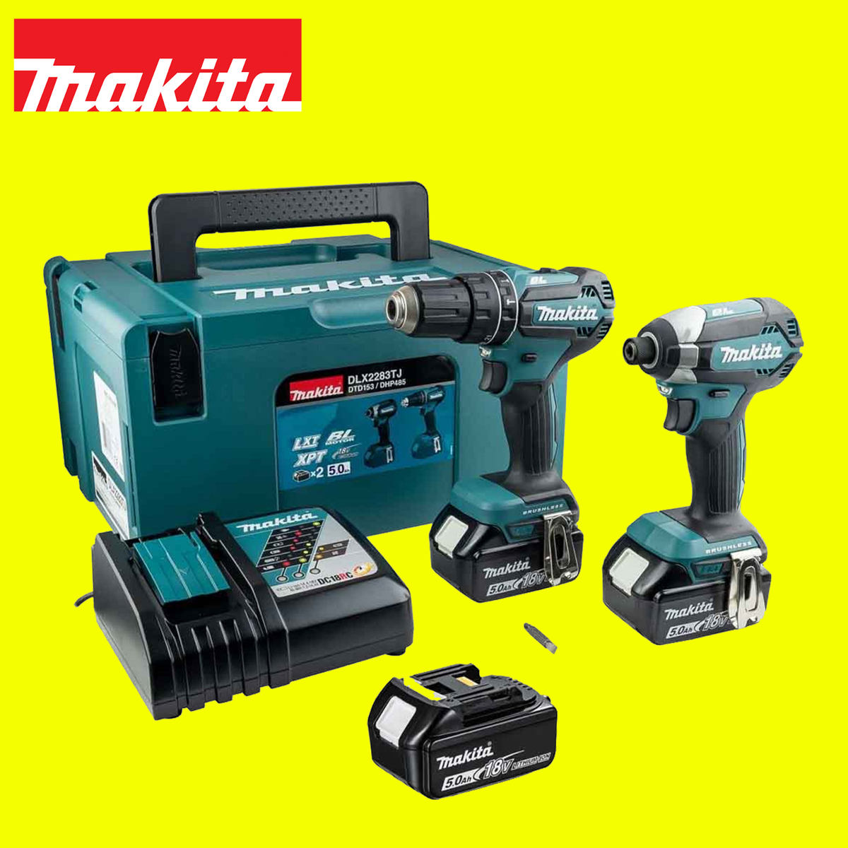 Makita Dlx2283tj Makita Brushless Twin Pack Makita DLX2283T3J 18V
