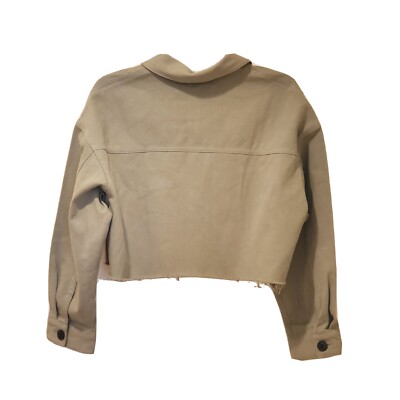 Zara Cropped Green Jacket Women's Size Small Button-Up