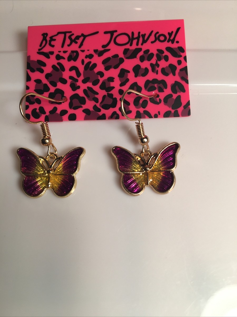 betsey johnson butterfly earrings