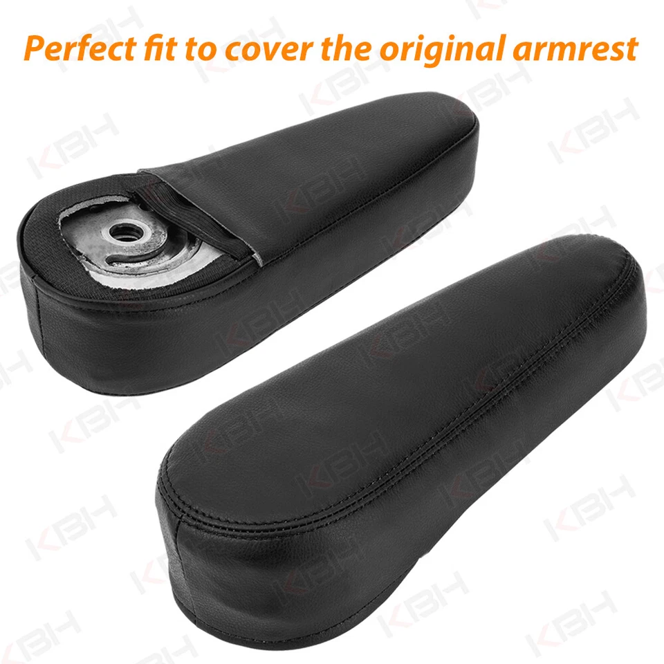 Cubierta de reposabrazos de asiento de cuero sintético 2 piezas para Chevrolet HHR 2006-2011 negra Foto 3 de 4