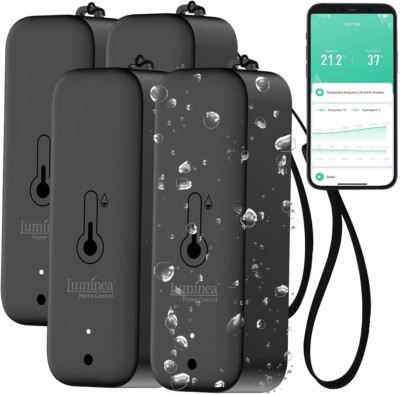 NEU 4er Set Außen Innen Thermometer Feuchtigkeitssensor WLAN für Klima Wetter