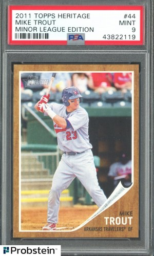 2011 Topps Heritage Minor League #44 Mike Trout RC Rookie PSA 9 MINT