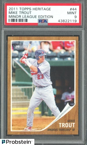 2011 Topps Heritage Minor League #44 Mike Trout RC Rookie PSA 9 MINT