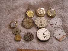 Antique Steam Punk Pocket Watch Lot Parts Dials Movements