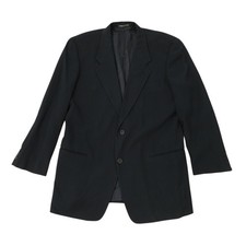 Giorgio Armani Blazer Mens 40R Black Wool Nylon Blend Soft Two Button Casual