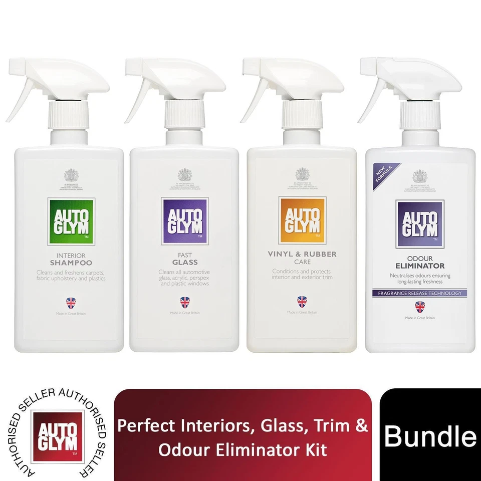 Autoglym Perfect Interior Car Shampoo, Glass, Trim & Odour Eliminator Kit