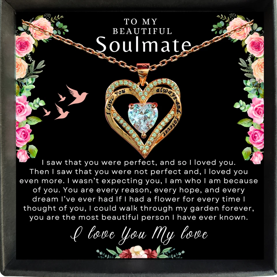 A mi alma gemela/esposa collar regalo para San Valentín prometida/novia regalos para ella Foto 2 de 4