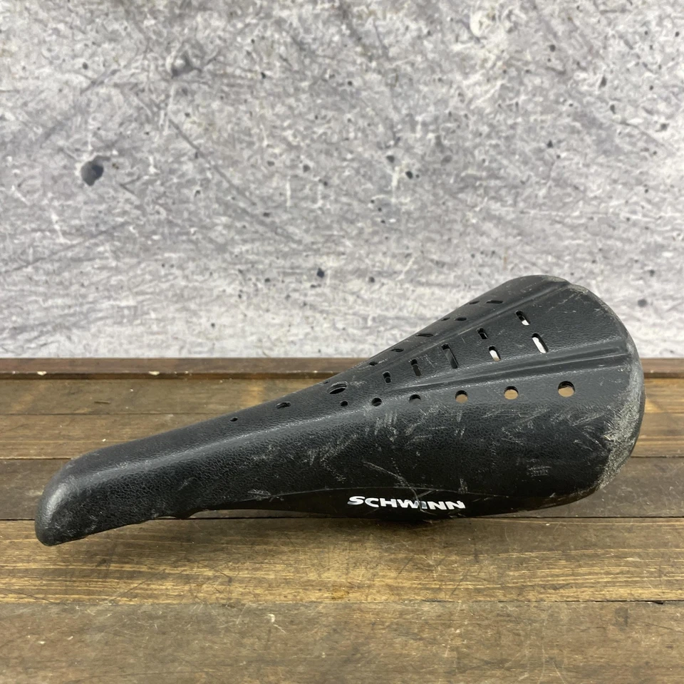 Asiento de bicicleta BMX Schwinn negro vintage sillín de bicicleta de carretera perforado años 80 90 Foto 4 de 4