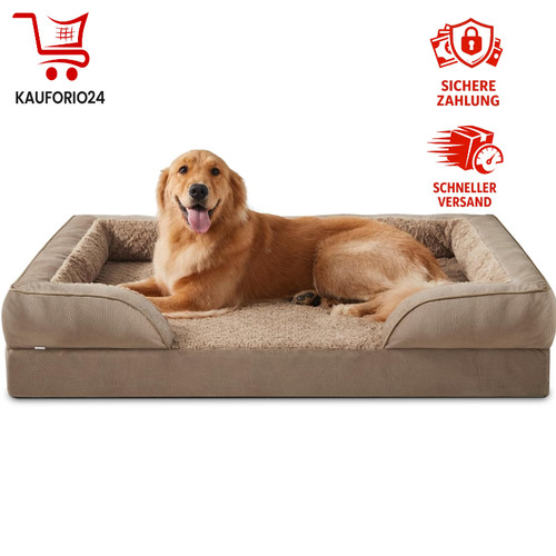 Orthopädisches Hundebett 107x81x17cm, Memory Foam, Waschtbar,