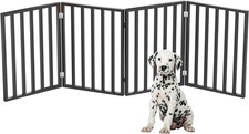 Pet Gate - 4-Panel Indoor Foldable Dog Fence for Stairs, Hallways, or Doorways -