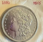 1880 Morgan Silver Dollar.   MS65!!   UNCIRCULATED!   In Orig. Plastic!!!