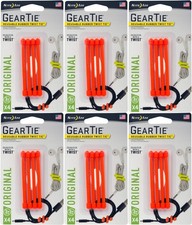Nite Ize 4-Pack Gear Tie Reusable Rubber Twist Tie, 3" - Bright Orange 6-Pack 