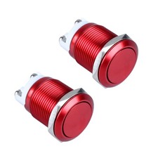 2 PCS 19mm Red Latching Metal Push Button Switch 12V 24V 36V 110V 250V 5A IP66