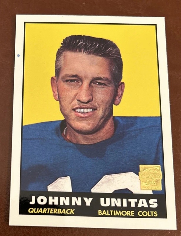 2000 Topps #1 John Unitas Reprint #R5 Baltimore Colts HOF