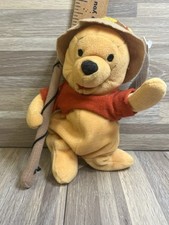 Disney Store Winnie the Pooh Fisherman Lake Resort Plush Bean Bag