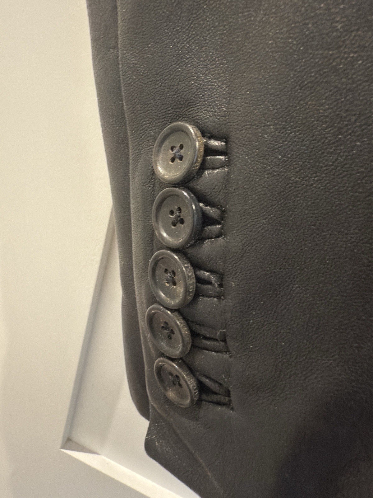 Vintage GUCCI Black Leather Blazer Jacket – Mens Tailored Tom Ford Era - UK 42 image 3