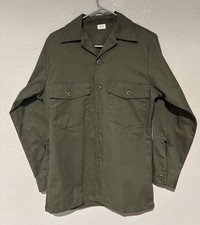 Vtg US Army OG-507 Utility Shirt Mens 14.5x31 Olive Green J.H. RUTTER 1987 H15