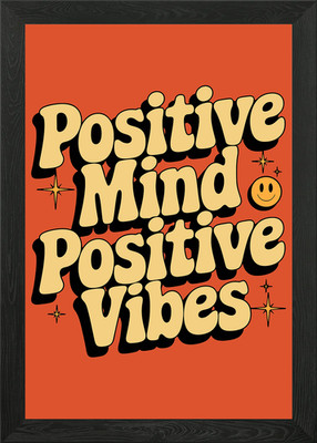 Positive Mind Positive Vibes Framed Wall Art Poster Canvas Print Picture