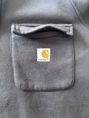 Carhartt Men s XL Black Full Zip Fleece Hoodie w/ Hood Pockets Logo Patch