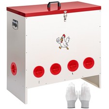 Extra Large 120 lb Automatic Chicken Feeder 10 Anti-Waste Ports Poultry Feeders