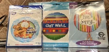 Burton + Burton / Anagram GET WELL, I’M SORRY, Helium Foil Balloon Lot 7 NEW