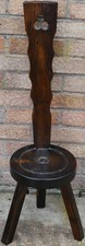 GOOD SOLID USEFUL OLD WOODEN SPINNING WHEEL CHAIR