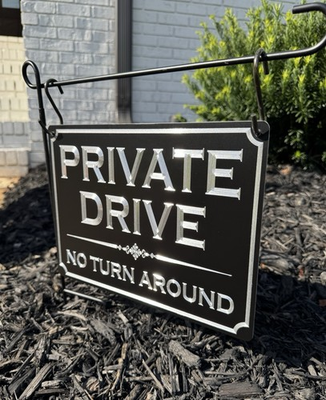 #ad #ad Diamond Etched Private Property Drive No Turn Around Yard Sign 12x9 With Stand $47.95