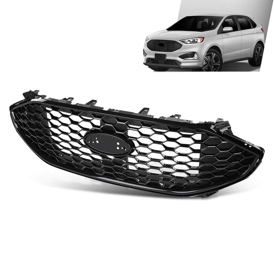 Fit For 2019-2022 Ford Edge ST Front Bumper Upper Grille Grill Assembly Black Foto 2 de 4