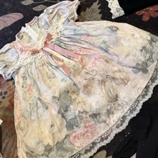 Vintage Floral Baby Outfit 03/3-6 Mo Pink White Flowers