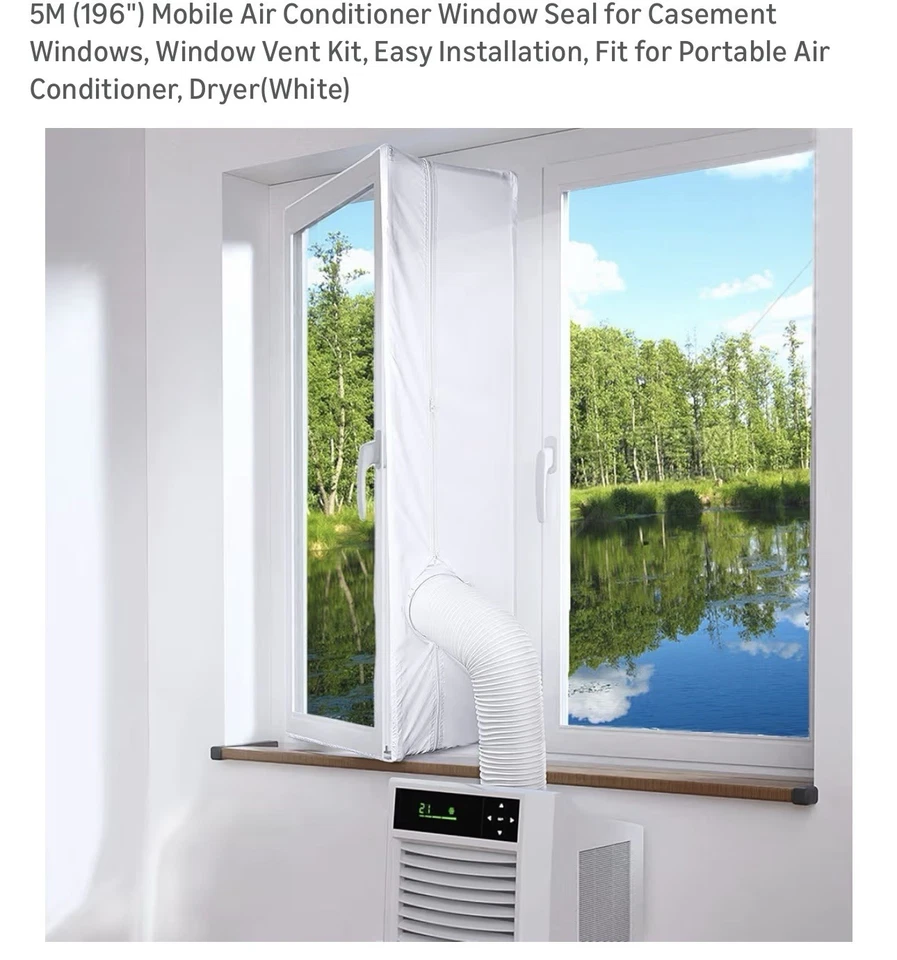 Sello de ventana 5M 196” para ventanas abatibles para aire acondicionado móvil. Kit de ventilación Foto 2 de 4