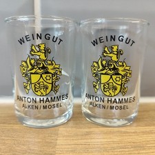 Vintage Set Of 2 Weingut Anton Hammes Alken/Mosel Shot Glasses From The Winery 