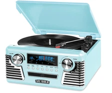 Victrola Haley Retro Bluetooth Record Player & Multimedia Center with Built-in S