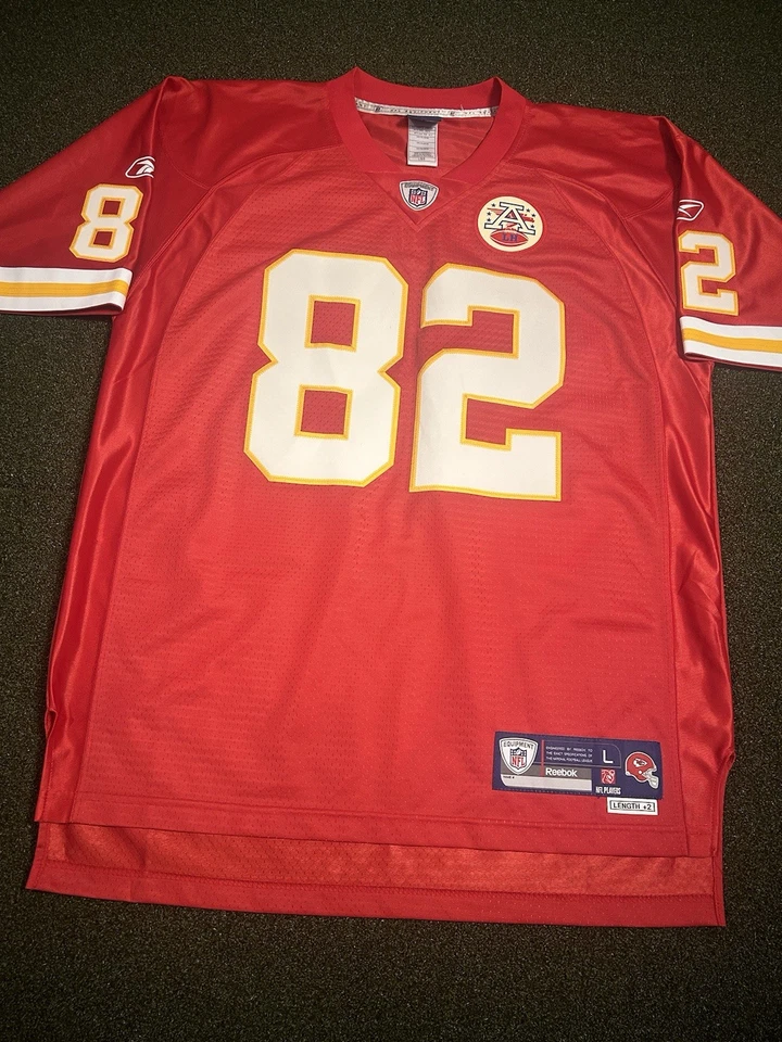 Camiseta cosida vintage de los Kansas City Chiefs Dwayne Bowe de los años 2000 Mahomes parche L Foto 2 de 4