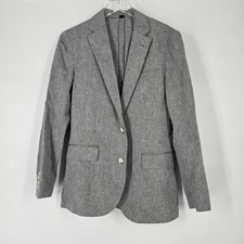 J. Crew Ludlow Grey Slim-fit Unstructured Suit Jacket Cotton-Linen Size 34S