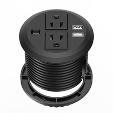 Desktop Power Grommet 3 inch Desk Power Outlet Socket Recessed Power Strip