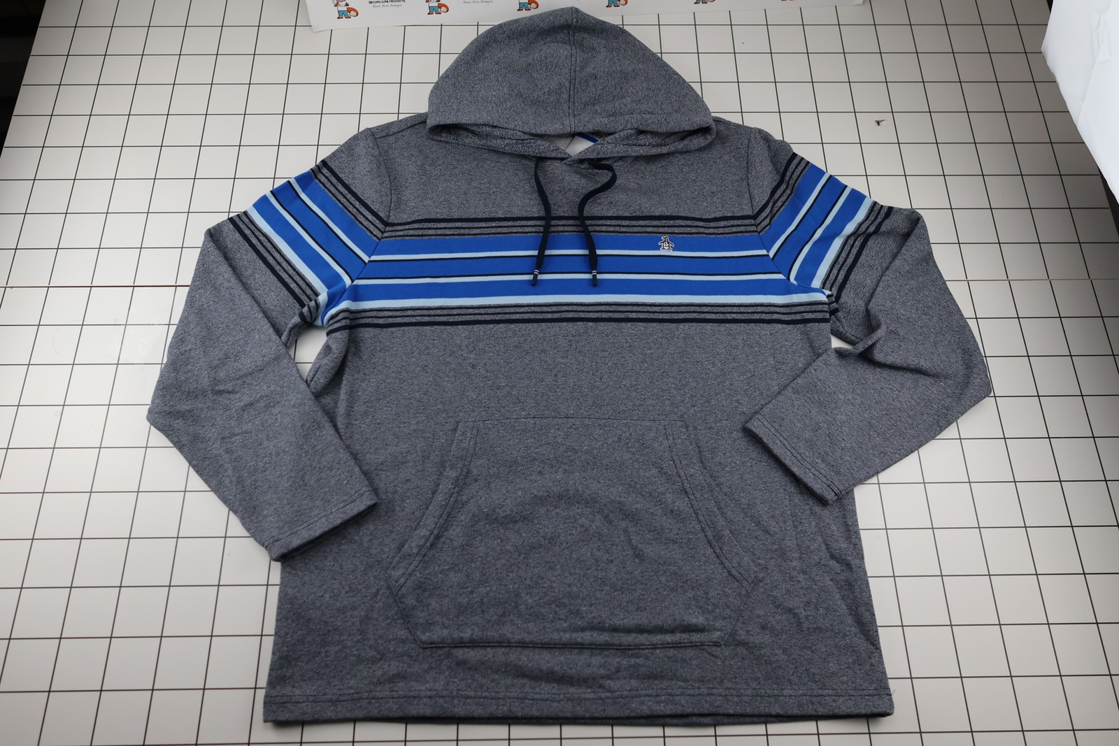 's Striped Hoodie Dark Sapphire Xl