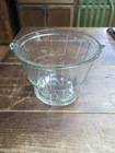 Vintage Large Glass Clear Ice Bucket Bowl Anchor Hocking 7” Tall