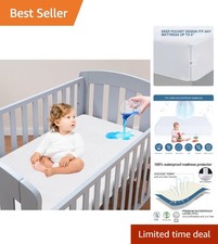 Soft  Waterproof Crib Mattress Protector - Elastic Fitted for Mattress Security