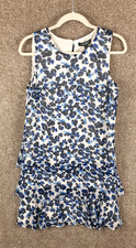Lauren Ralph Lauren Floral Layered Shift Dress Women 8 Blue White Sleeveless NWT