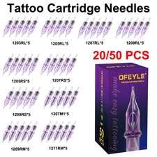 20/50Pcs Mixed Professional Sterile Tattoo Needle Cartridges Size RL RS RM M1 US